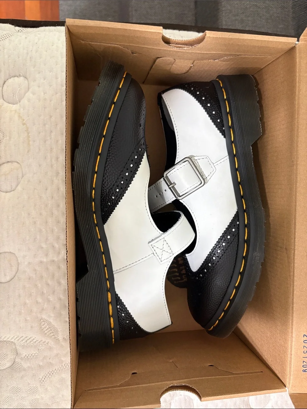Dr. Martens Women's Black and White Mary Jane Flat - Picture 7 of 7